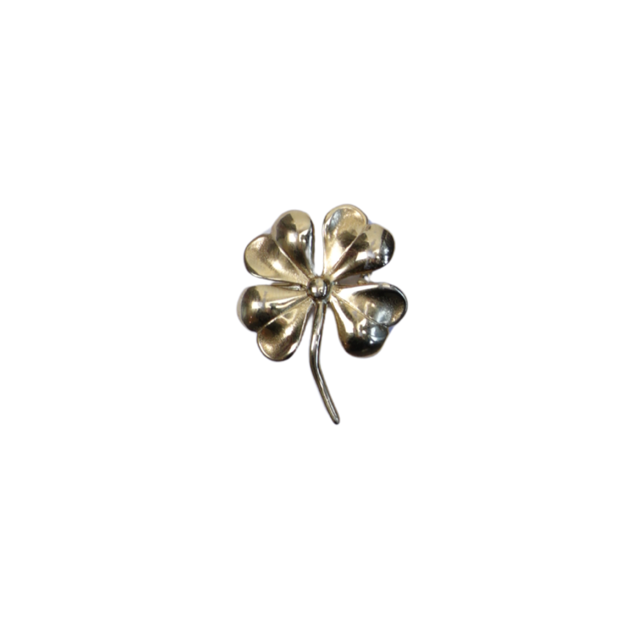 Brooch pin gold four-leaf clover