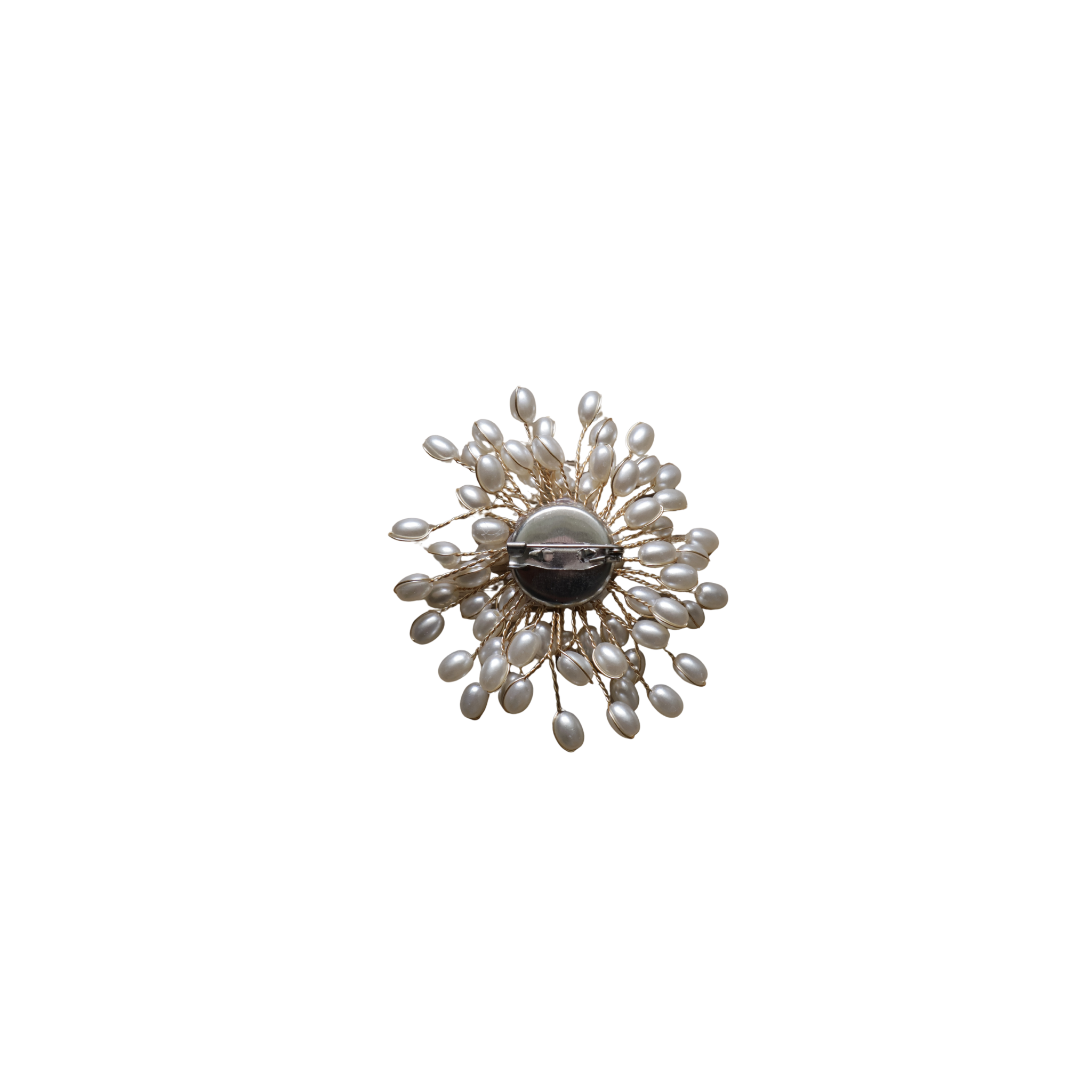 Broche speld met parels goud en wit