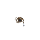Achterzijde spel broche oog met traantje
