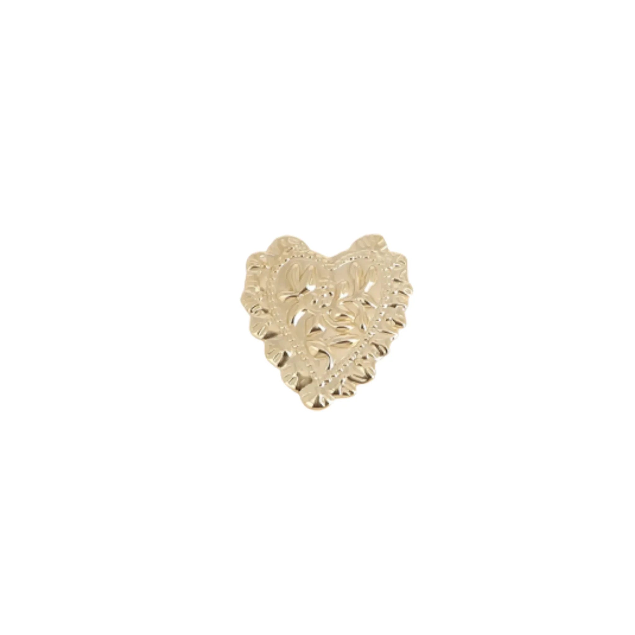 Broche speld goud hart met textuur