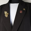 10038brochespeldgoudbladgevouwenen10036magneetborchebloemroodgoud - Just the Jacket