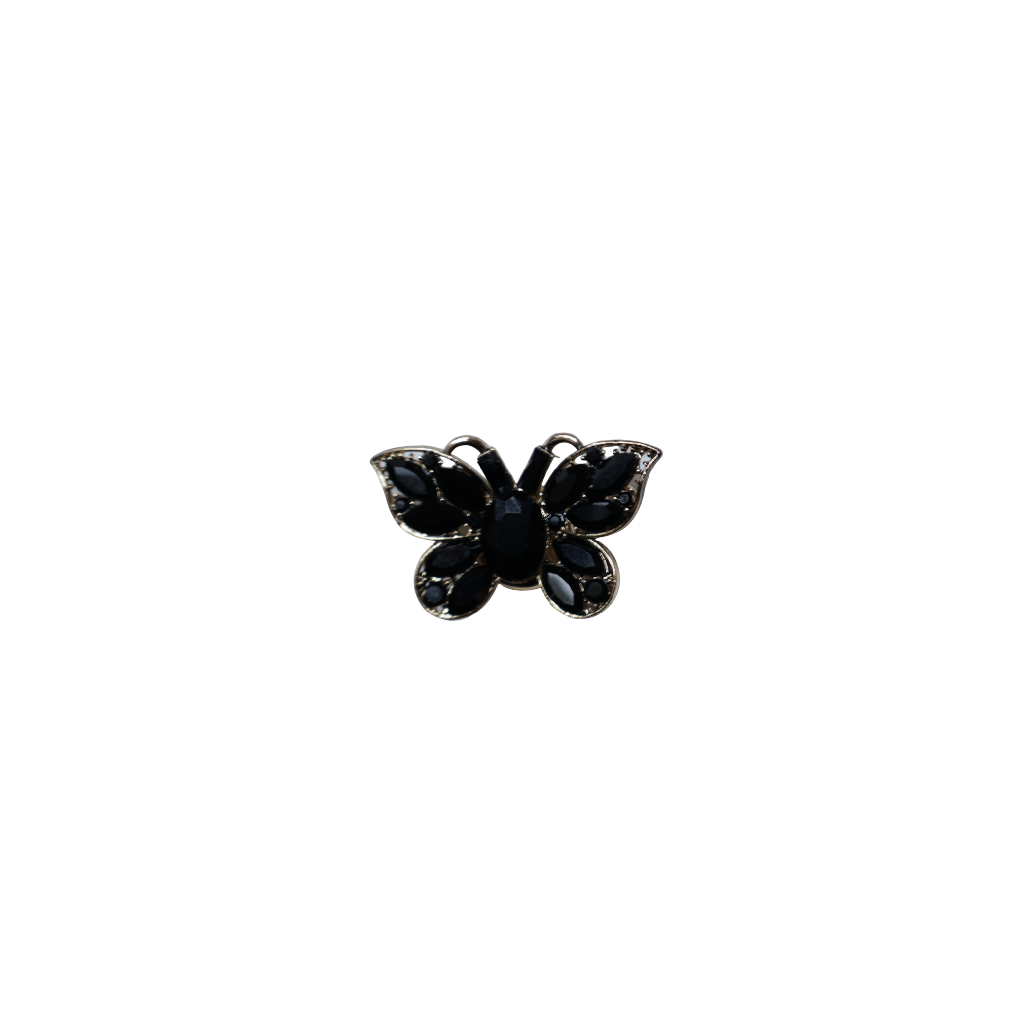 Broche magneet zwart goud vlinder