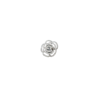 10055 brooch magnet flower silver