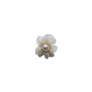Bloem broche beige tule en witte parel