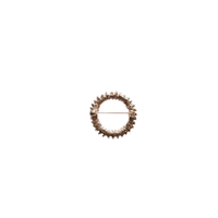 Achterzijde goud rond broche speld