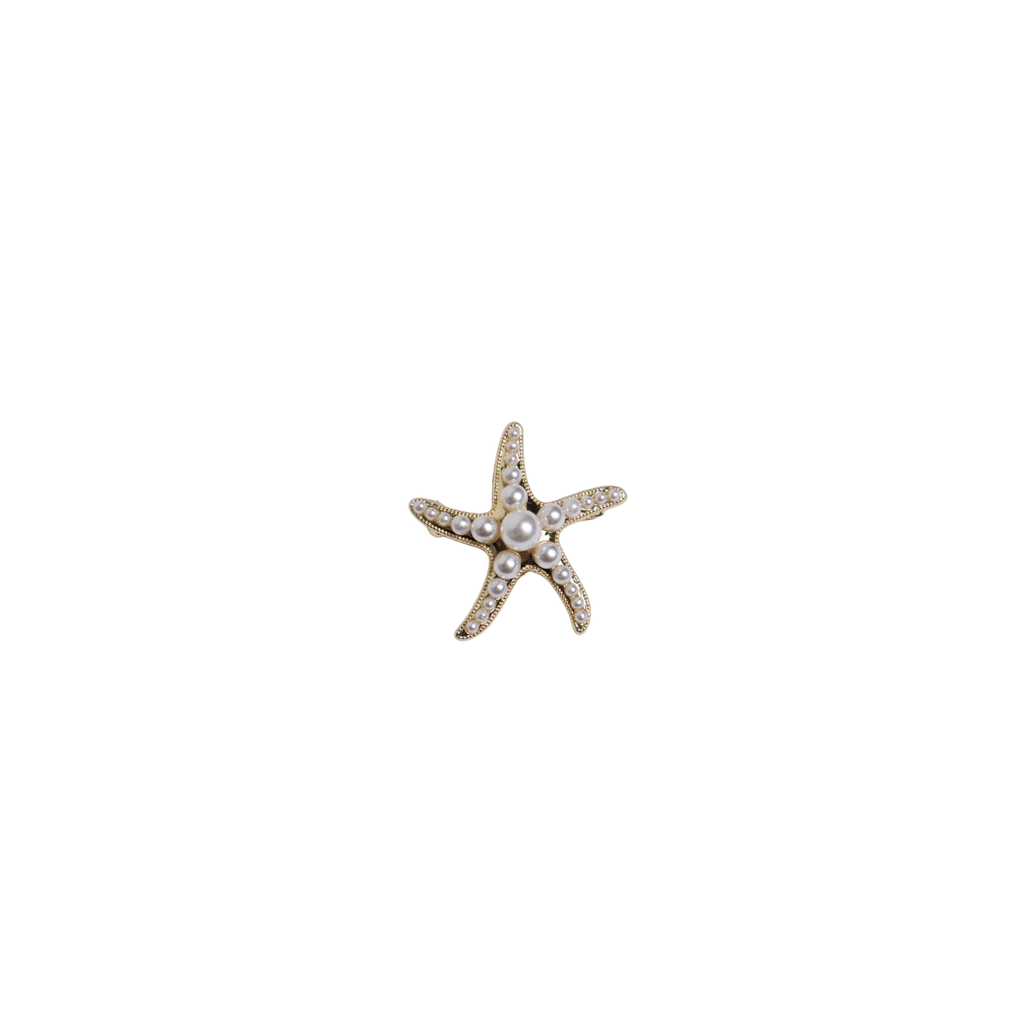 Broche pin zeester met parels