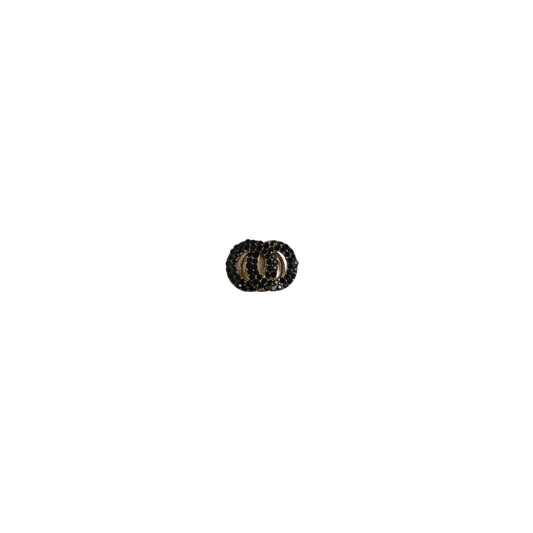 Broche magneet zwart met twee rondjes 