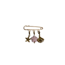 sierspeld goud met zeester, schelp en roze bloem