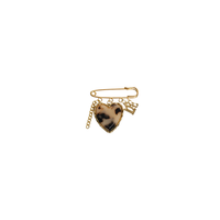 sierspeld goud met panterhart gouden ketting en love letters