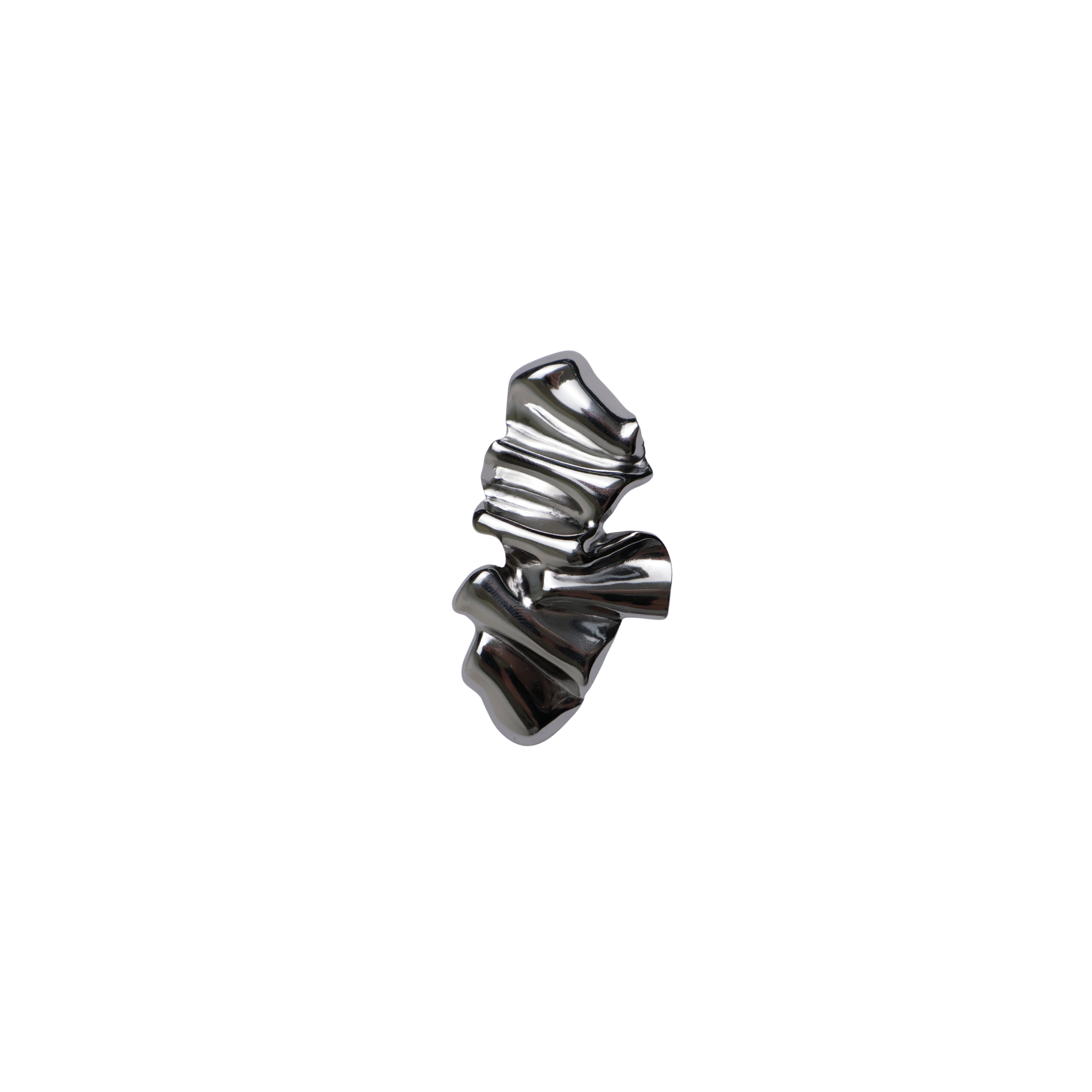 Broche pin zilver blad gevouwen 