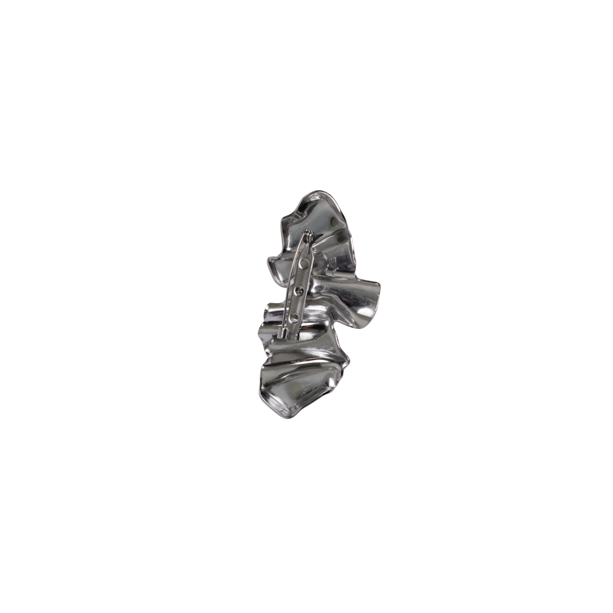 Broche pin zilver blad gevouwen 