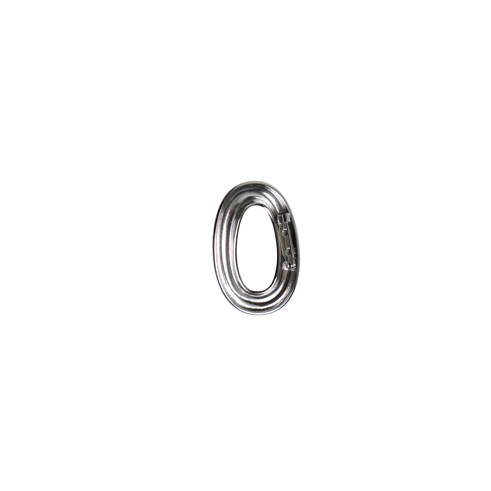 Broche pin open ovaal zilver
