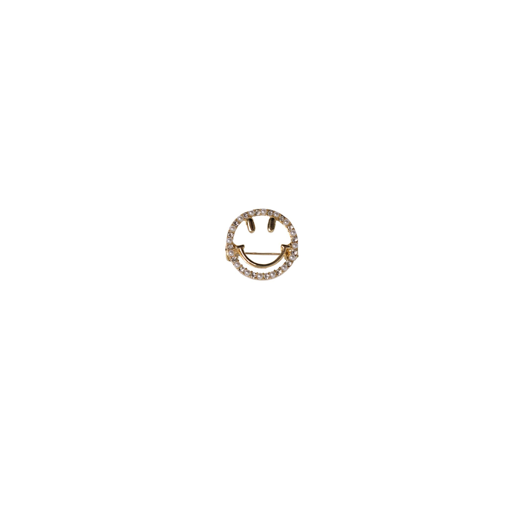 Broche pin smiley goud en zilver