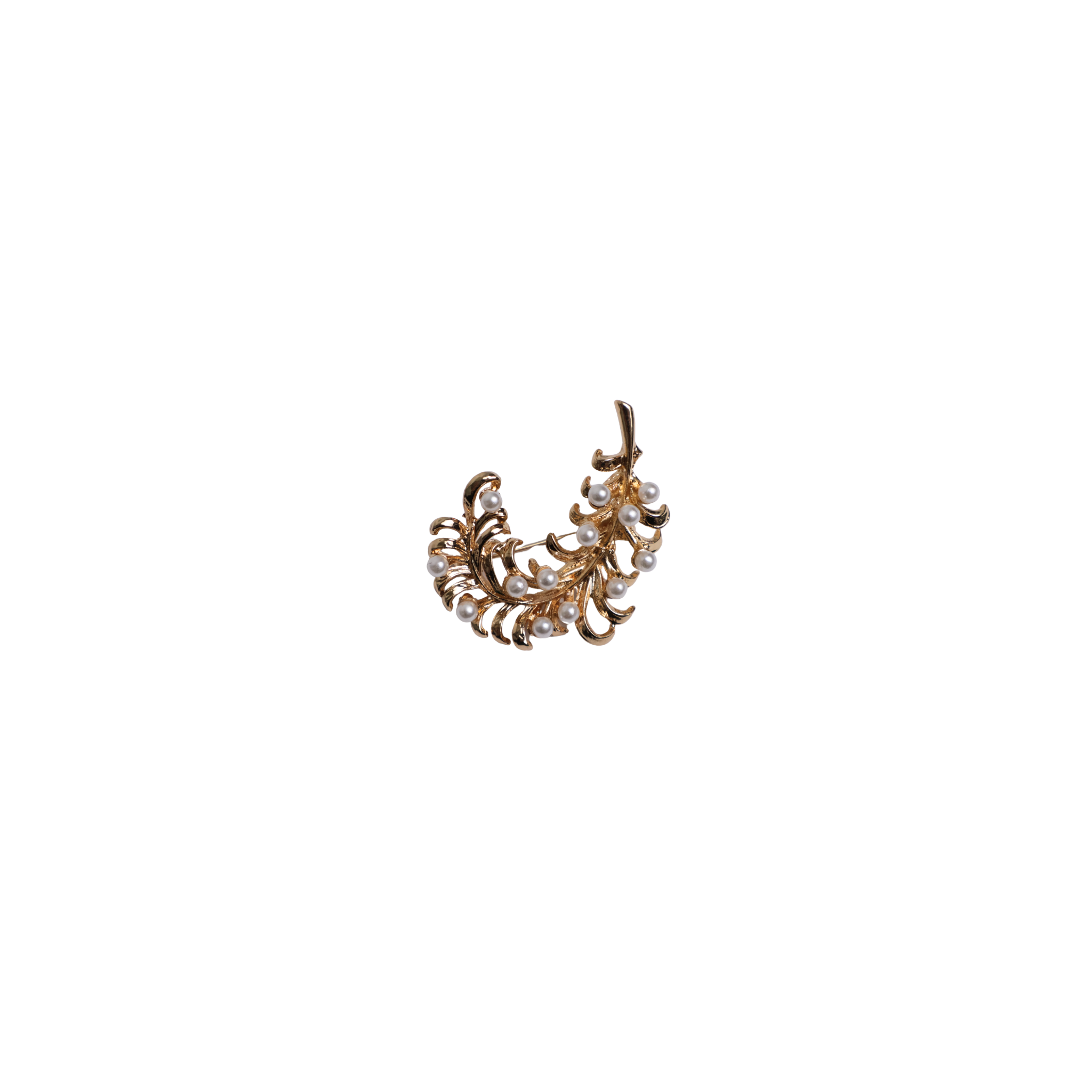 Broche pin veer met parels 