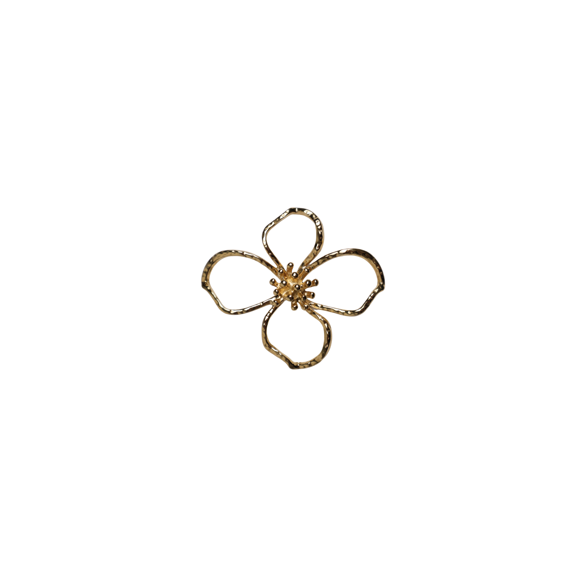 Broche pin goud open bloem met stuifmeel 