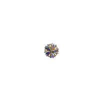 mini broche bloem met steentjes regenboog kleuren