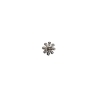 mini broche achterkant bloem zilver met parel