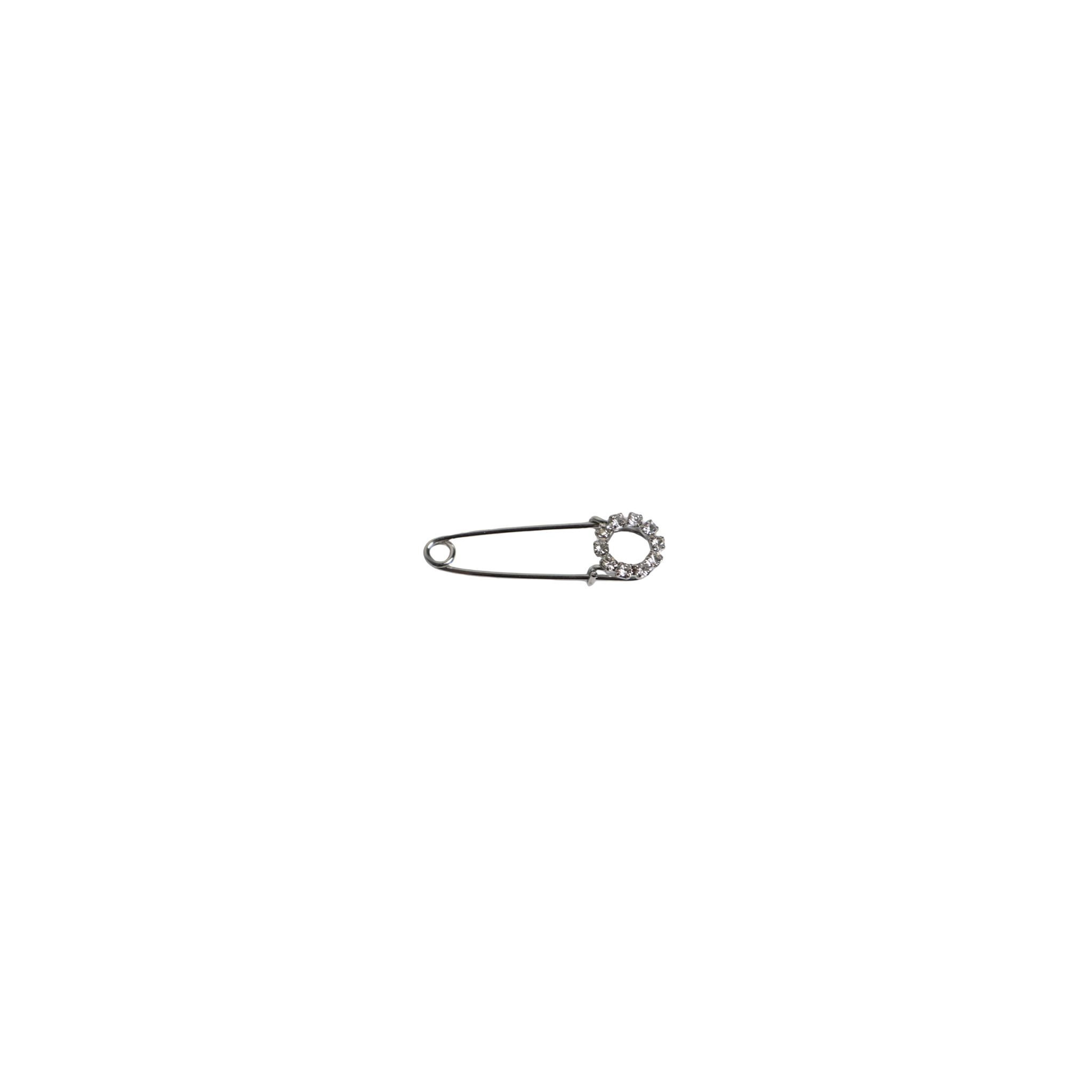 Veiligheidsspeld zilver met zilveren steentjes