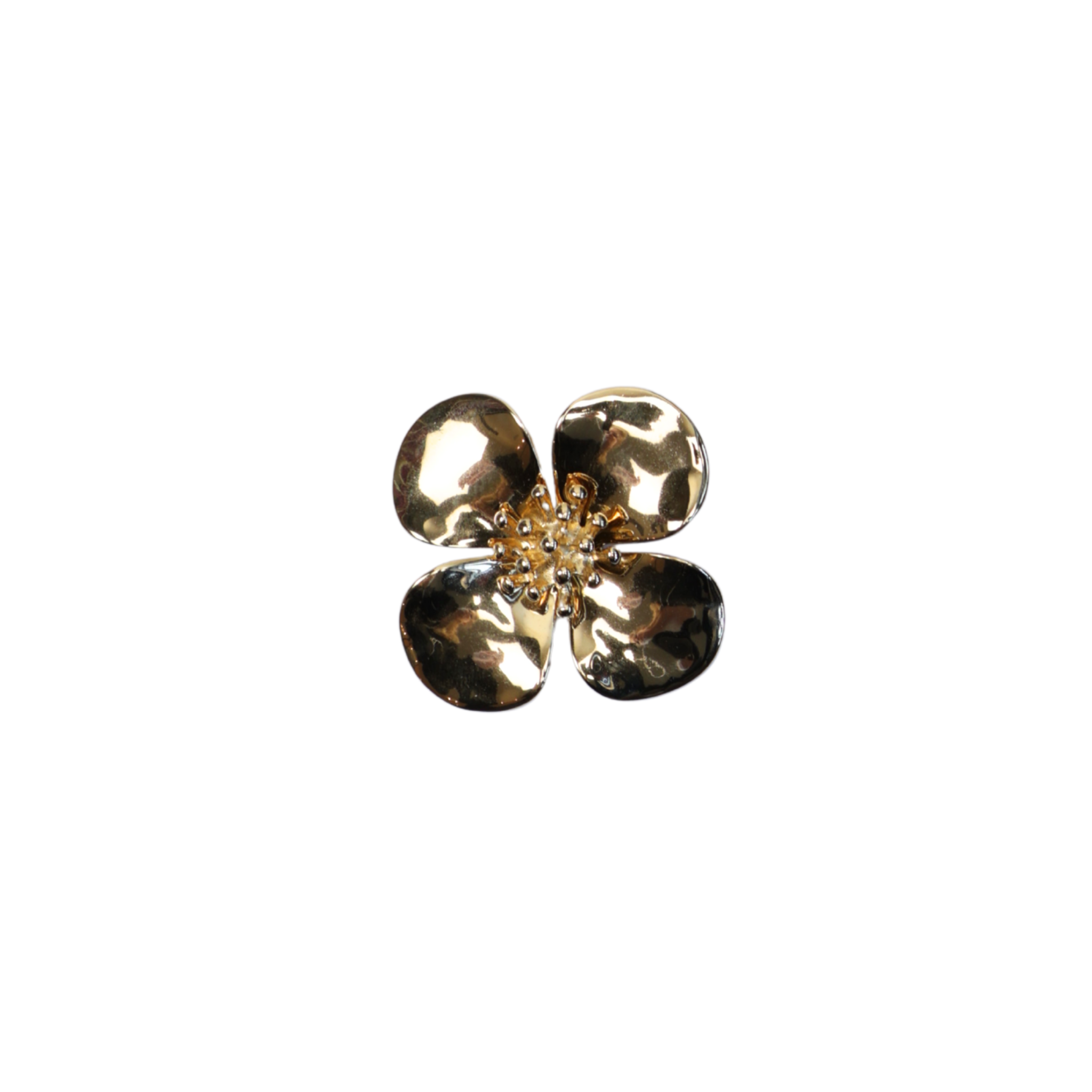 Broche fleur dorée, fermée, petite