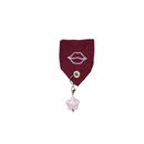 31002 ribbon red with gold pin with kiss and flower and rose gold charm