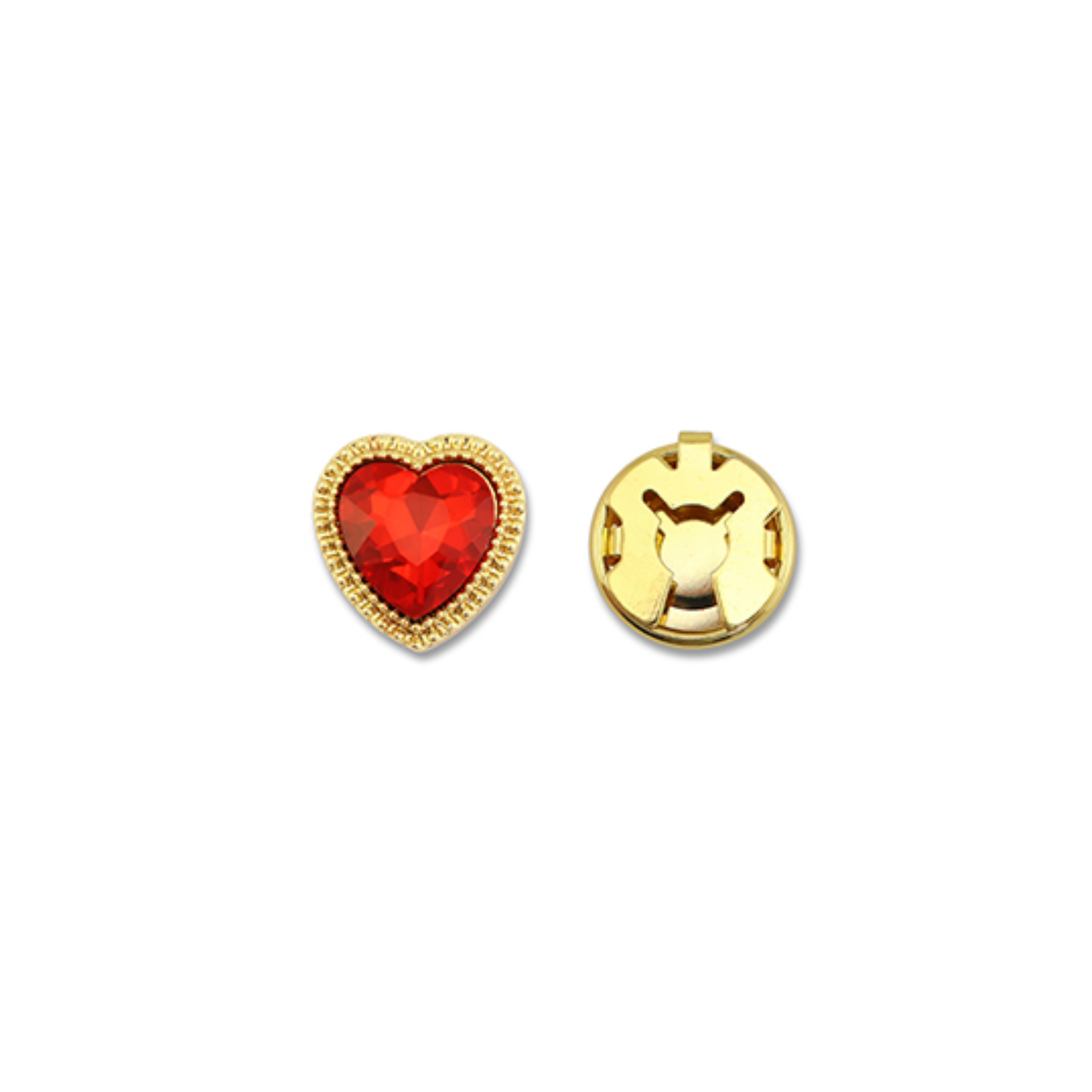 Button cover hart goud rood 