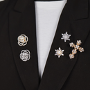 Brooches magnet and pin on black blazer
